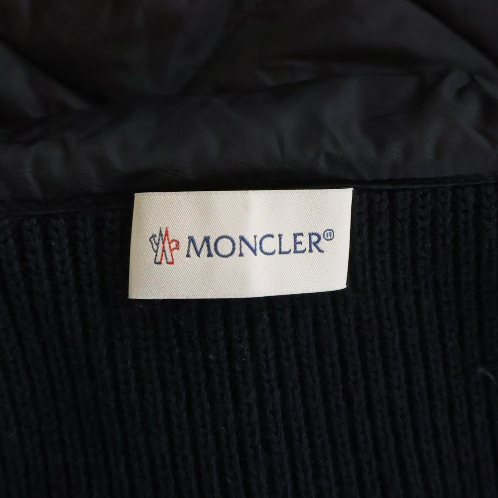 MONCLER(モンクレール) Cardigan Tricot カーディガントリコ ダウン切替ジップアップフーデットニットジャケット K20919B50800 A9340 ブラック