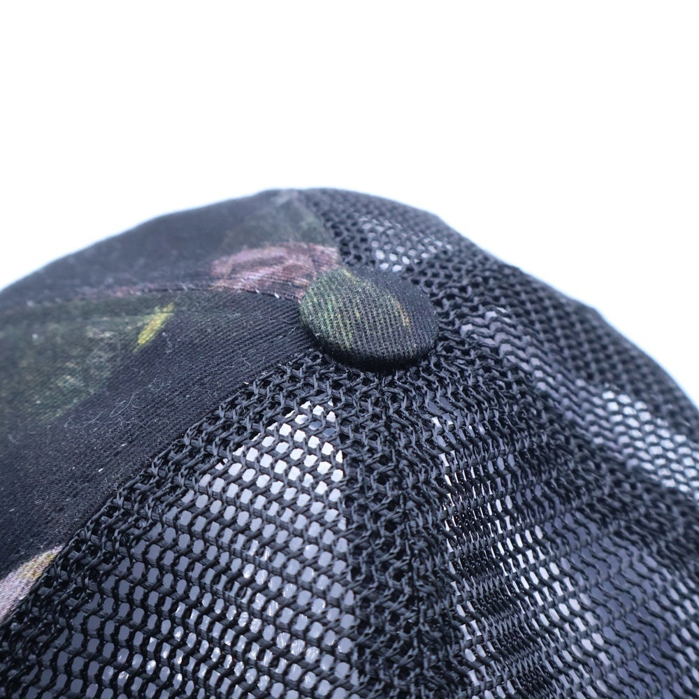 LAD MUSICIAN(ラッドミュージシャン) 24SS Paint Flower Mesh Cap ペイントフラワーメッシュキャップ 帽子 ブラック