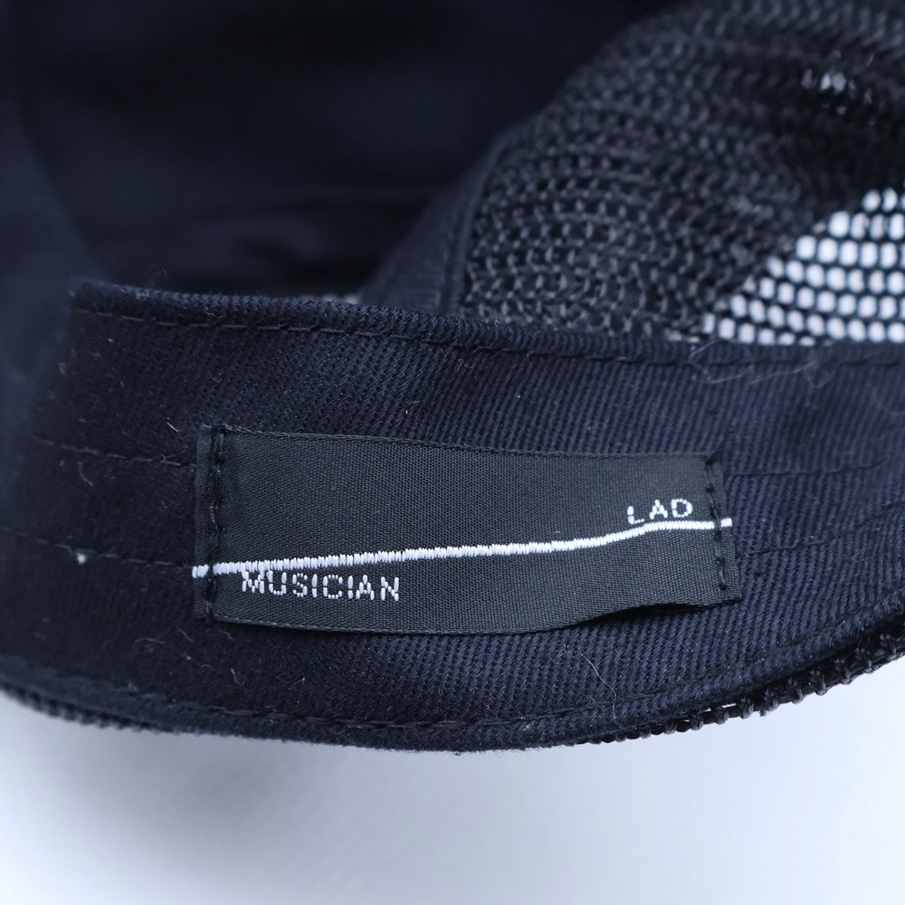 LAD MUSICIAN(ラッドミュージシャン) 24SS Paint Flower Mesh Cap ペイントフラワーメッシュキャップ 帽子 ブラック