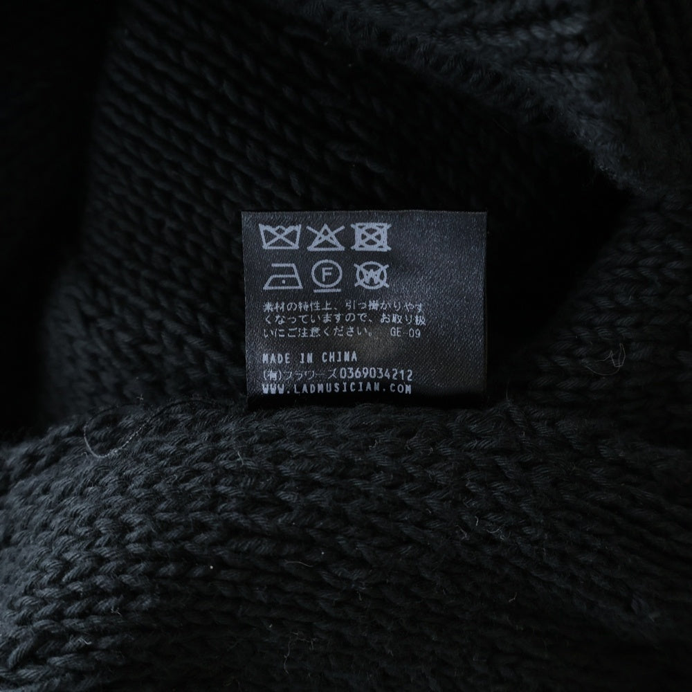 LAD MUSICIAN(ラッドミュージシャン) 24SS Low Gauge Fringe Cardigan ローゲージフリンジカーディガン フリンジ加工ニットカーディガン 2125-021 ブラック