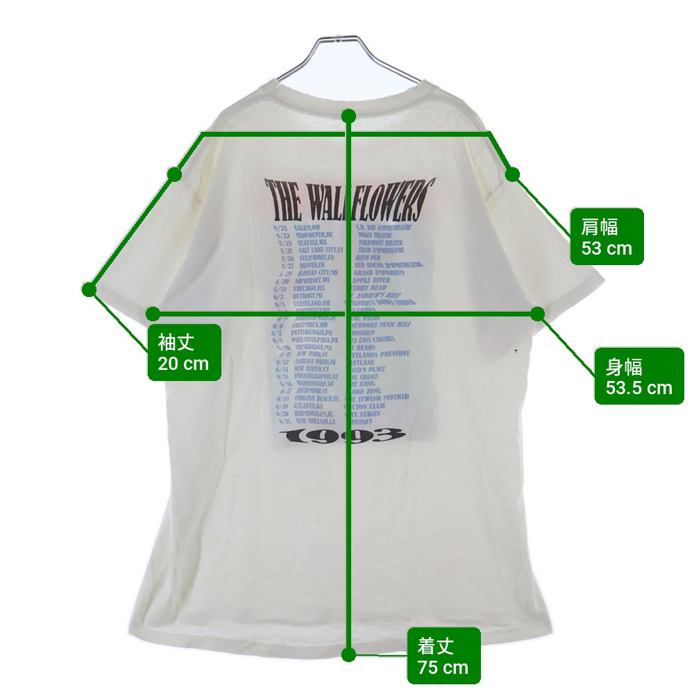 VINTAGE(ヴィンテージ) 90s THE WALLFLOWERS 1993 Tour T-Shirts ザウォールフラワーズ 1993ツアーTシャツ 両面プリントクルーネック半袖Tシャツ ホワイト
