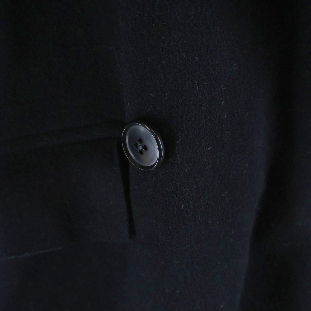 ETHOSENS(エトセンス) ウール オープンカラー ロングコート ジャケット ブラック EC219-52