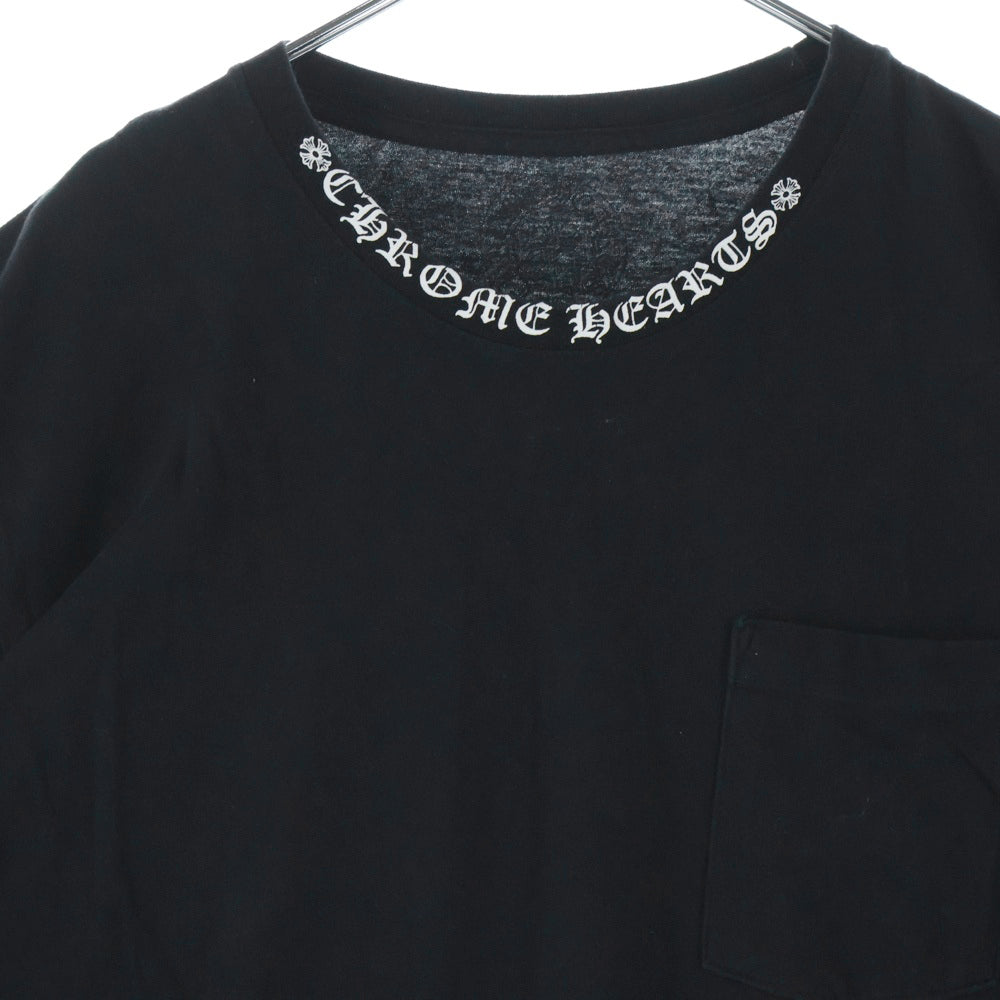 CHROME HEARTS(クロムハーツ) CH T-SHIRT ネックロゴ クルーネック半袖Tシャツカットソー ブラック