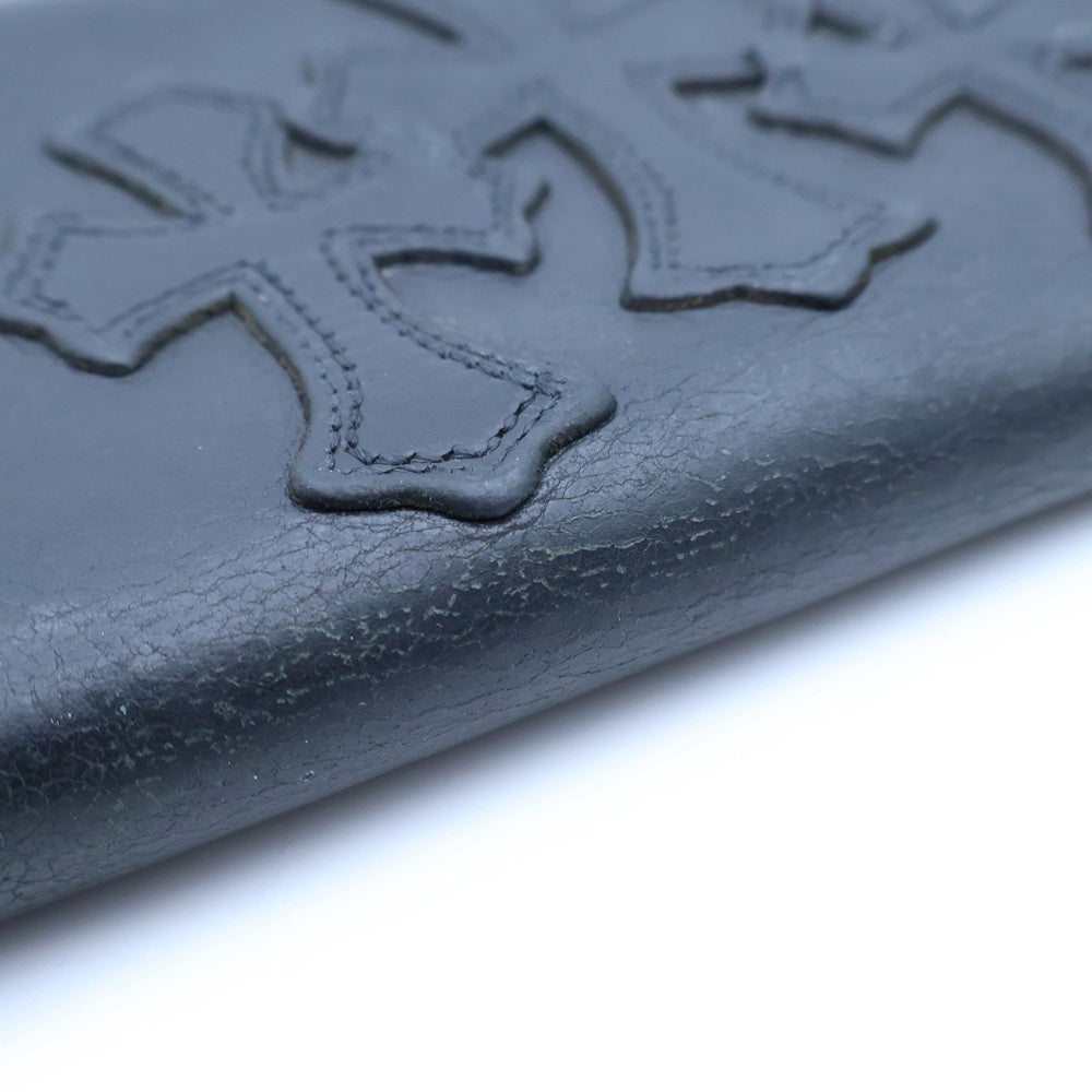 CHROME HEARTS(クロムハーツ) REC F ZIP 3クロス ラウンドジップレザーウォレット 財布 ブラック BCA368