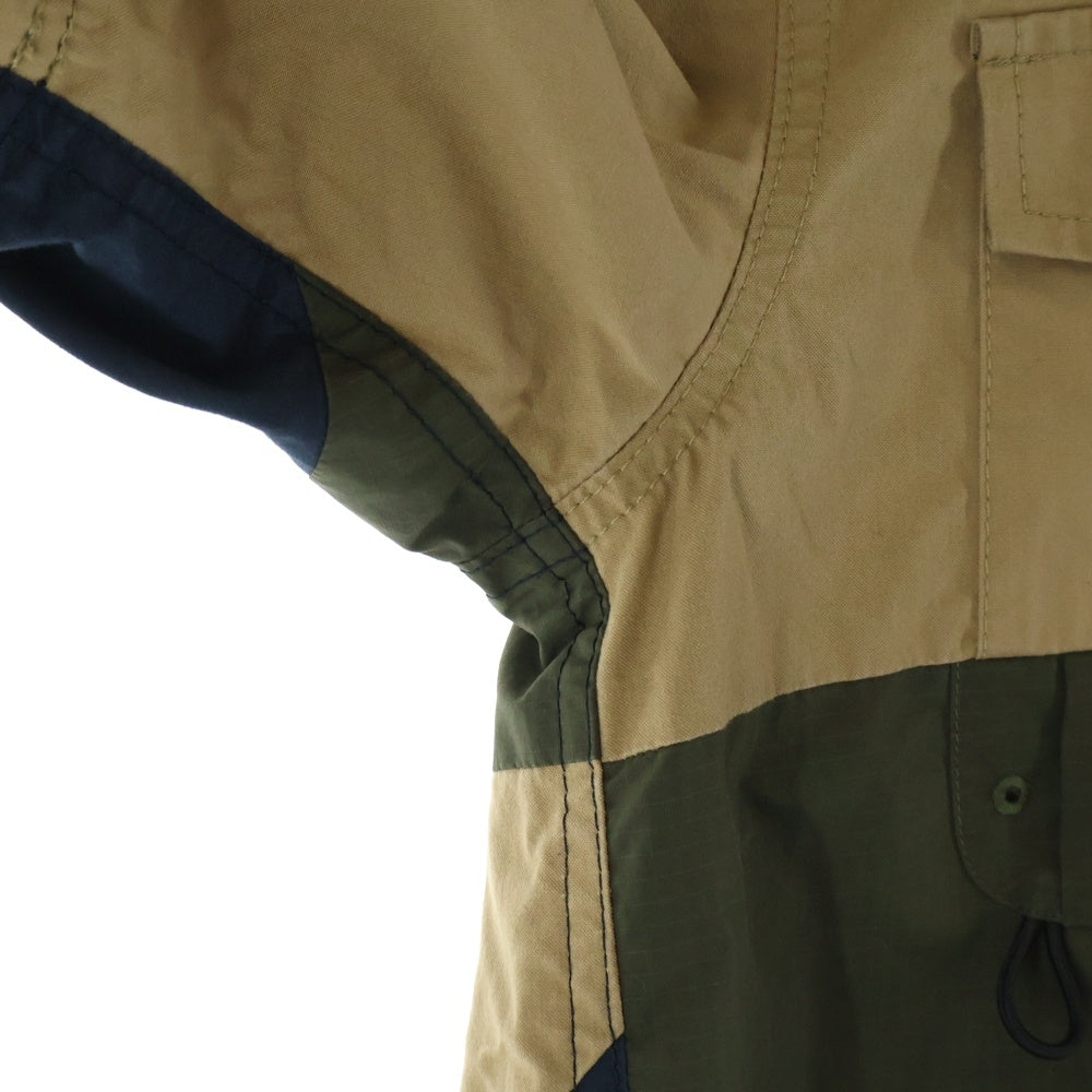 Sacai(サカイ) 21SS Hank Willis Thomas Solid Mix Shirt ツイル 切替 ソリッドミックス 半袖シャツ マルチカラー 21-02448M