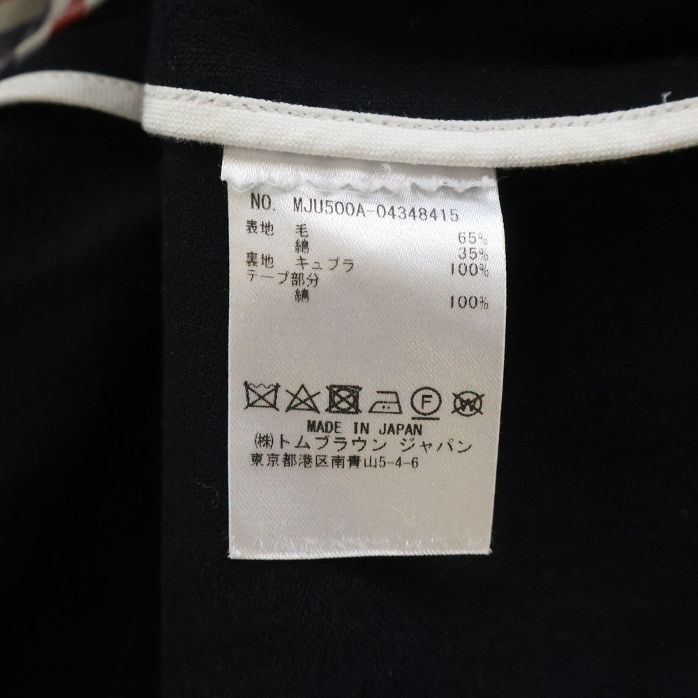 THOM BROWNE(トムブラウン) フロントポケット ロゴストライプ テーラードジャケット ネイビー MJU500A-04348415