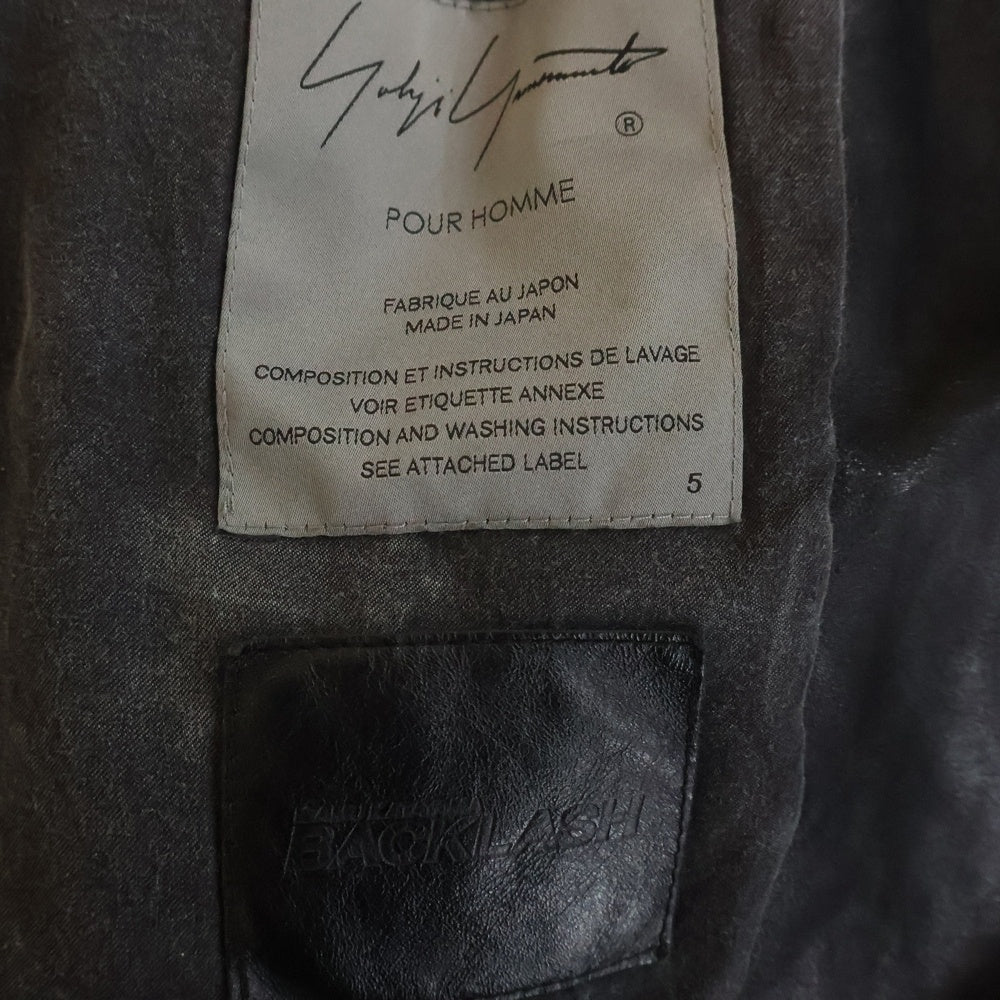 Yohji Yamamoto(ヨウジヤマモト) ×Back Lash ''BACKLASH 25'' Motorcycle Jacket 25周年限定 モーターサイクルジャケット ロゴレザーパッチライダースジャケット HO-Y90-732