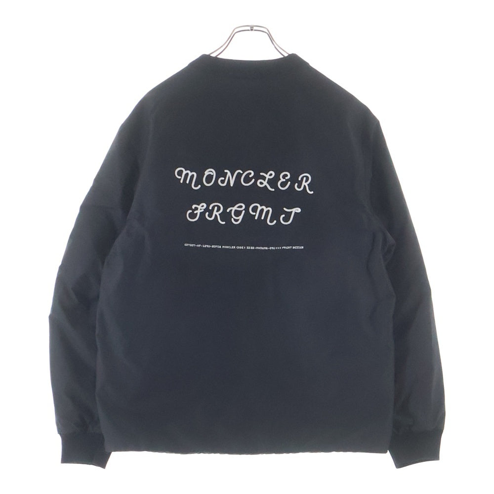 MONCLER(モンクレール) 25SS ×FRGMNT Anice Jacket ×フラグメント ロゴ刺繍ノーカラーダウンジャケット K109U1A00002 ブラック
