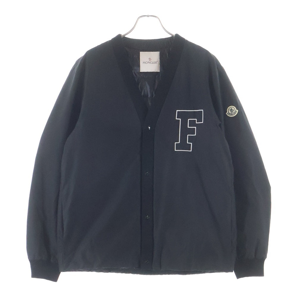 MONCLER(モンクレール) 25SS ×FRGMNT Anice Jacket ×フラグメント ロゴ刺繍ノーカラーダウンジャケット K109U1A00002 ブラック