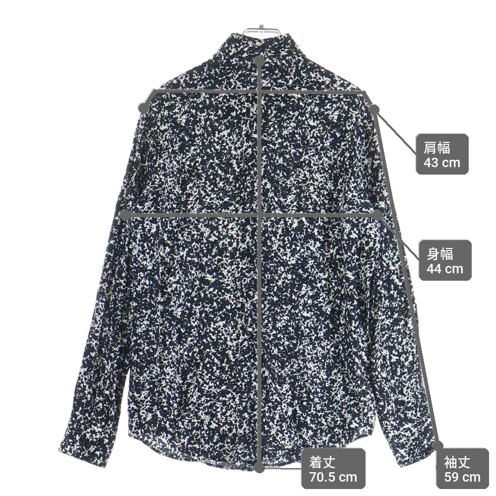 CELINE(セリーヌ) 19AW スプラッター マーブルプリントクラシック総柄長袖シャツ ブラック 2C028371F