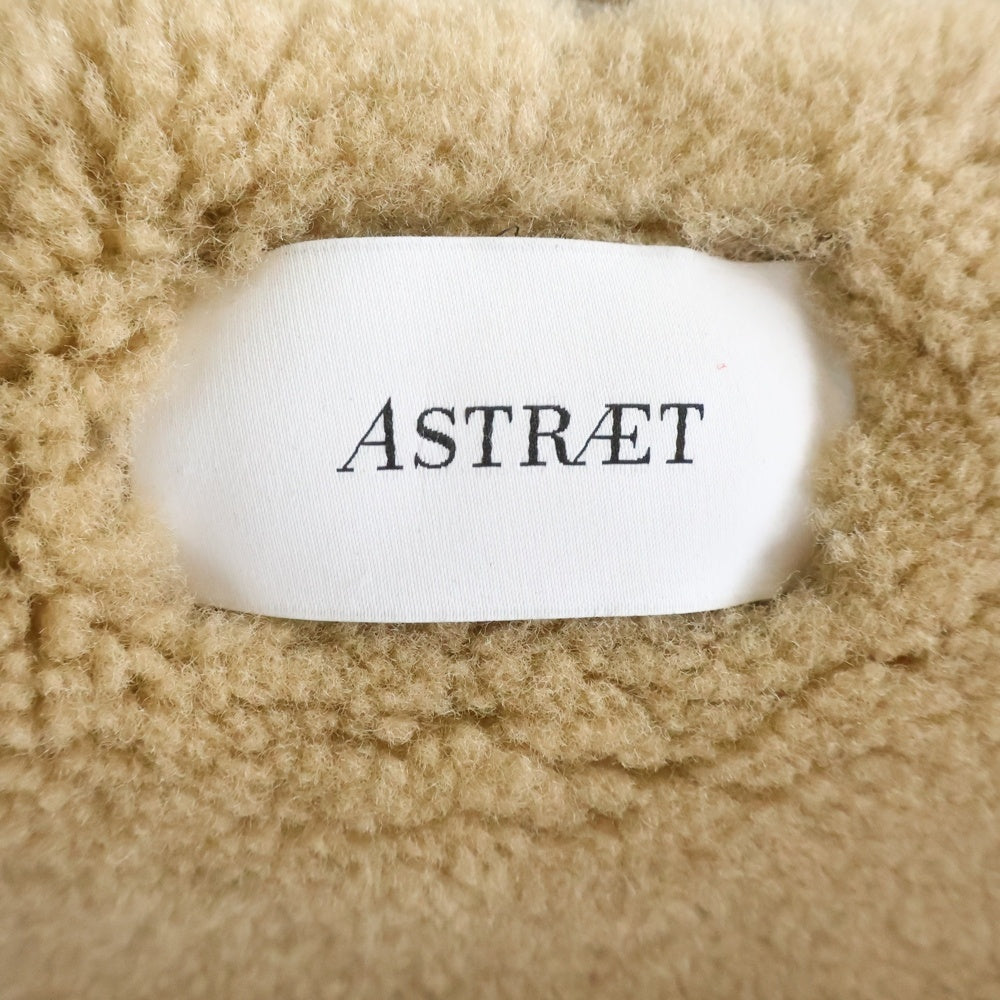 ASTRAET(アストラット) SAMPLE Mouton Zip Vest ムートンジップベスト クラックレザーボアベスト 5499-199-3444 ブラウン