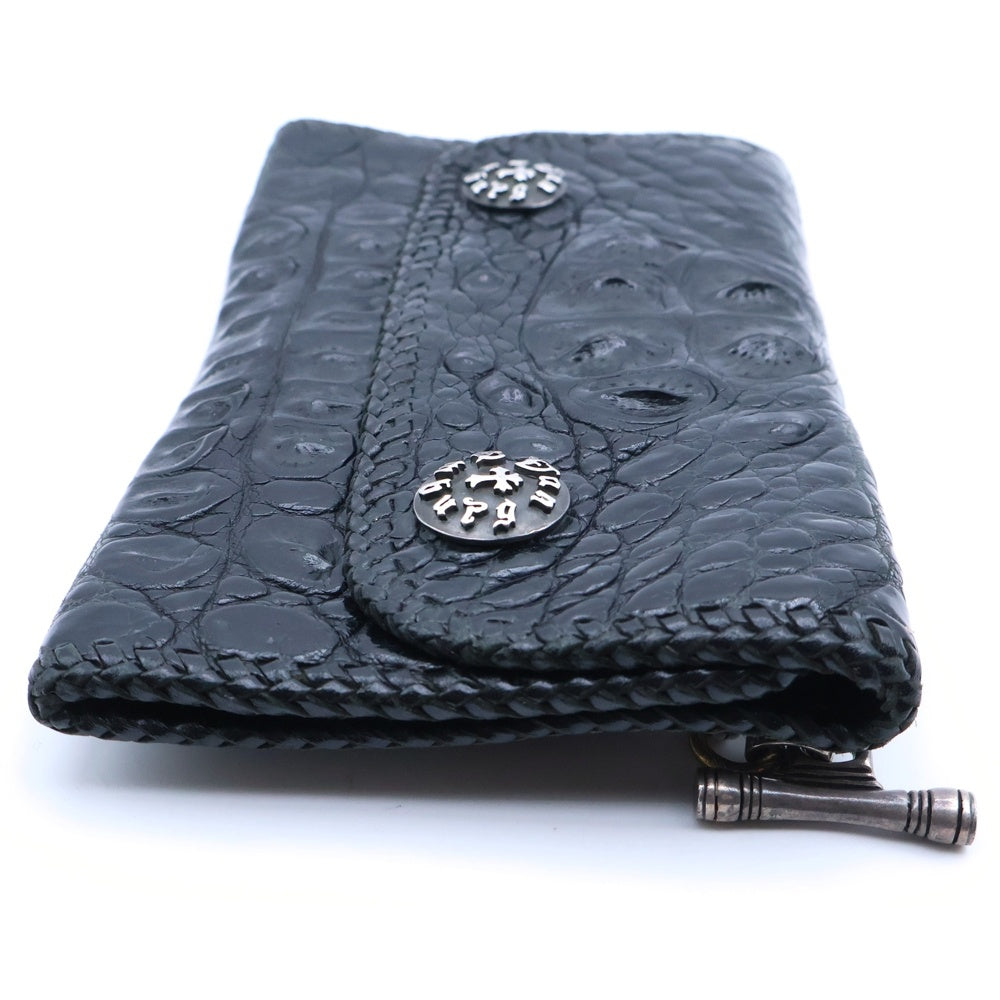 VAN AMBURG(ヴァンアンバーグレザーズ) Crocodile Medium Biker Wallet クロコダイルミディアムバイカーウォレット 財布 ブラック