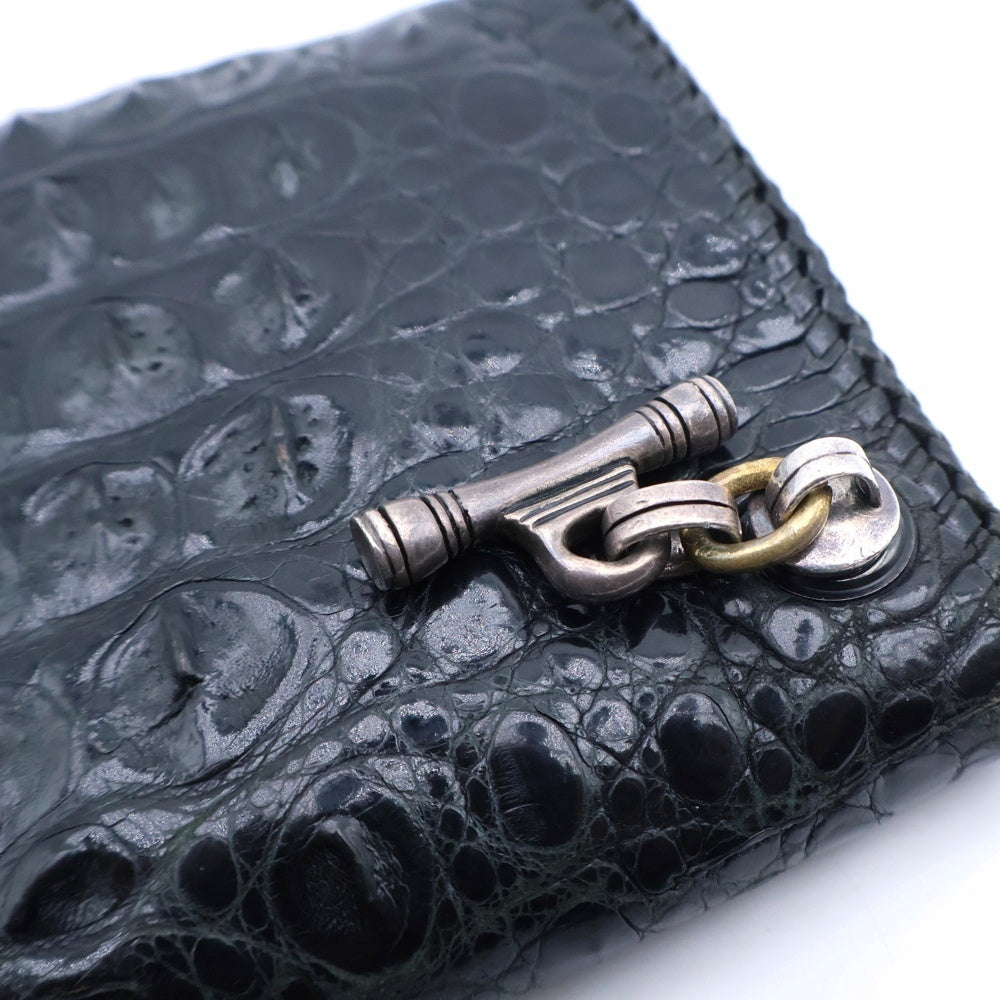 VAN AMBURG(ヴァンアンバーグレザーズ) Crocodile Medium Biker Wallet クロコダイルミディアムバイカーウォレット 財布 ブラック