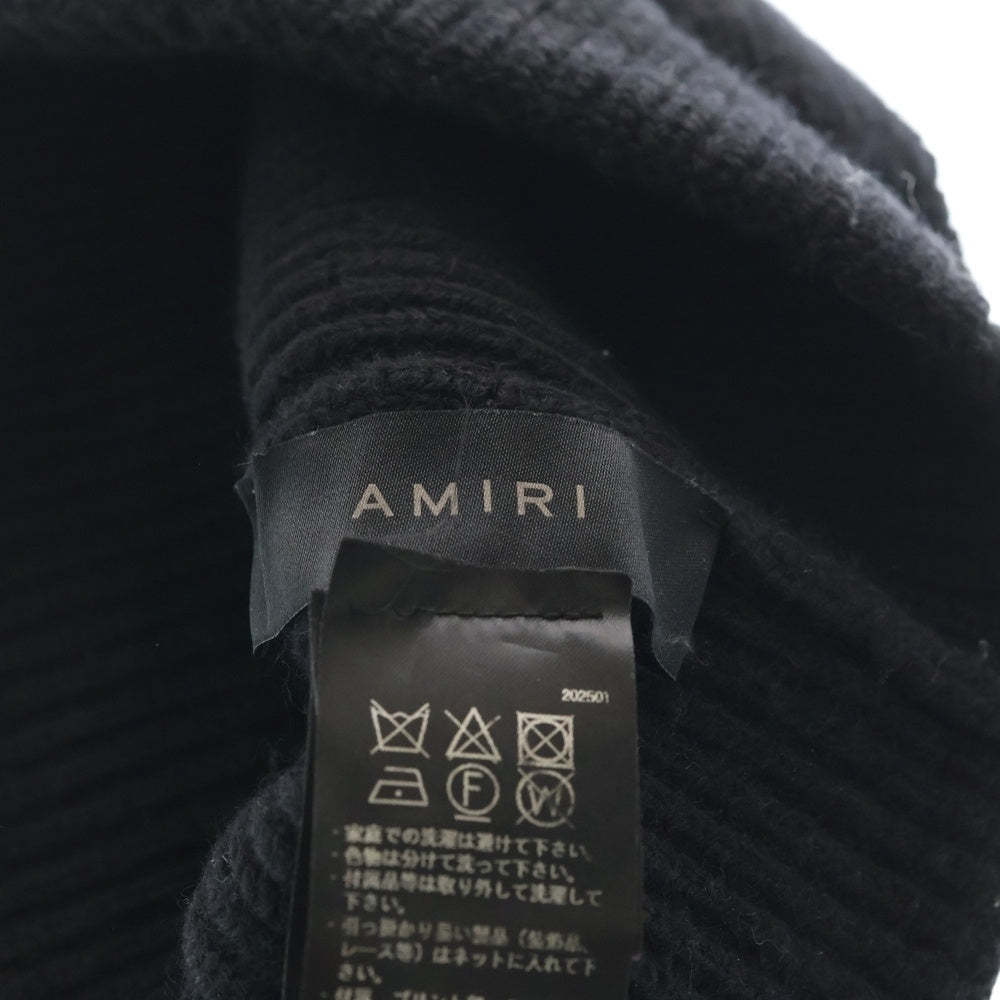 AMIRI(アミリ) MA Quad フロントロゴ刺繍 ニット帽 帽子ブラック