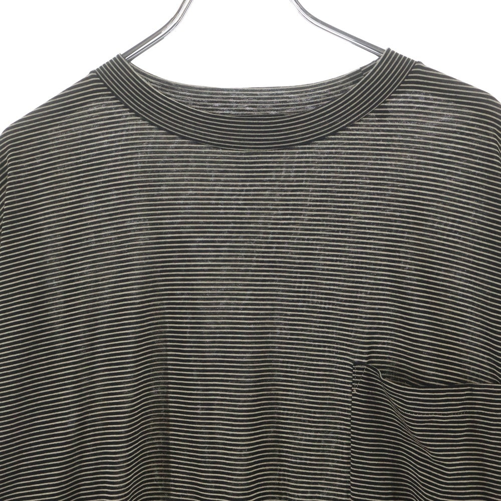 COMOLI(コモリ) Summer Wool S/S T-Shirts サマーウール半袖Tシャツ クルーネックボーダーカットソー Z01-05023 ブラック/ホワイト