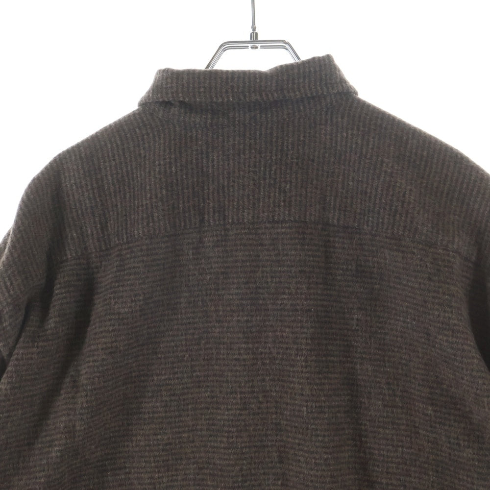 COMOLI(コモリ) Wool/Cashmere ハウンドトゥース CPO ボタンダウン長袖シャツ W03-02012 ブラウン