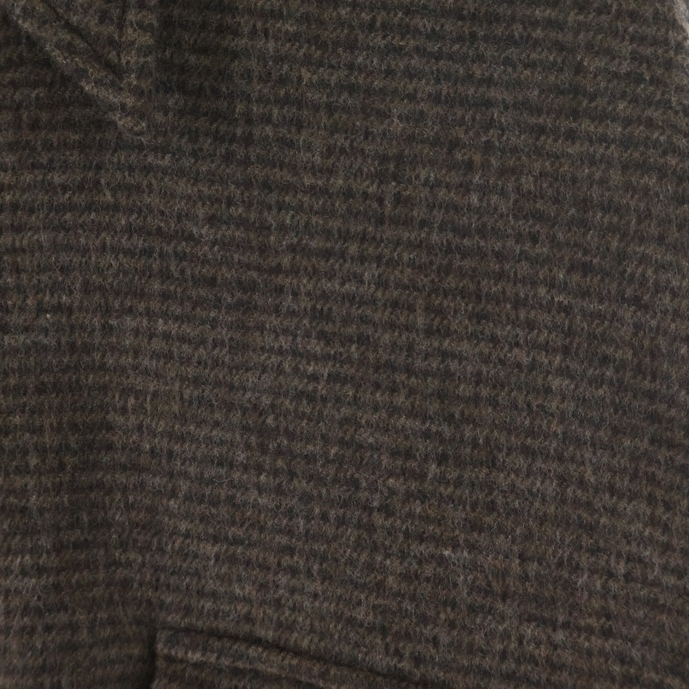 COMOLI(コモリ) Wool/Cashmere ハウンドトゥース CPO ボタンダウン長袖シャツ W03-02012 ブラウン