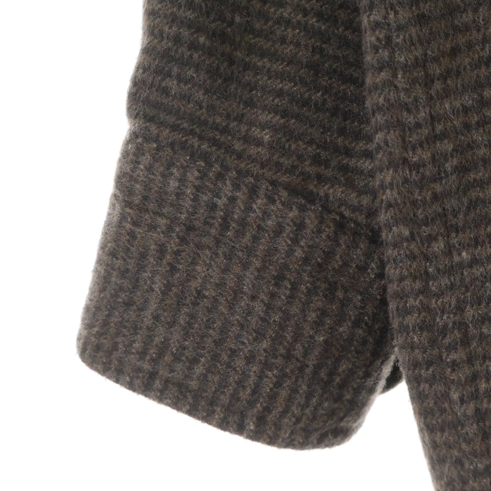 COMOLI(コモリ) Wool/Cashmere ハウンドトゥース CPO ボタンダウン長袖シャツ W03-02012 ブラウン