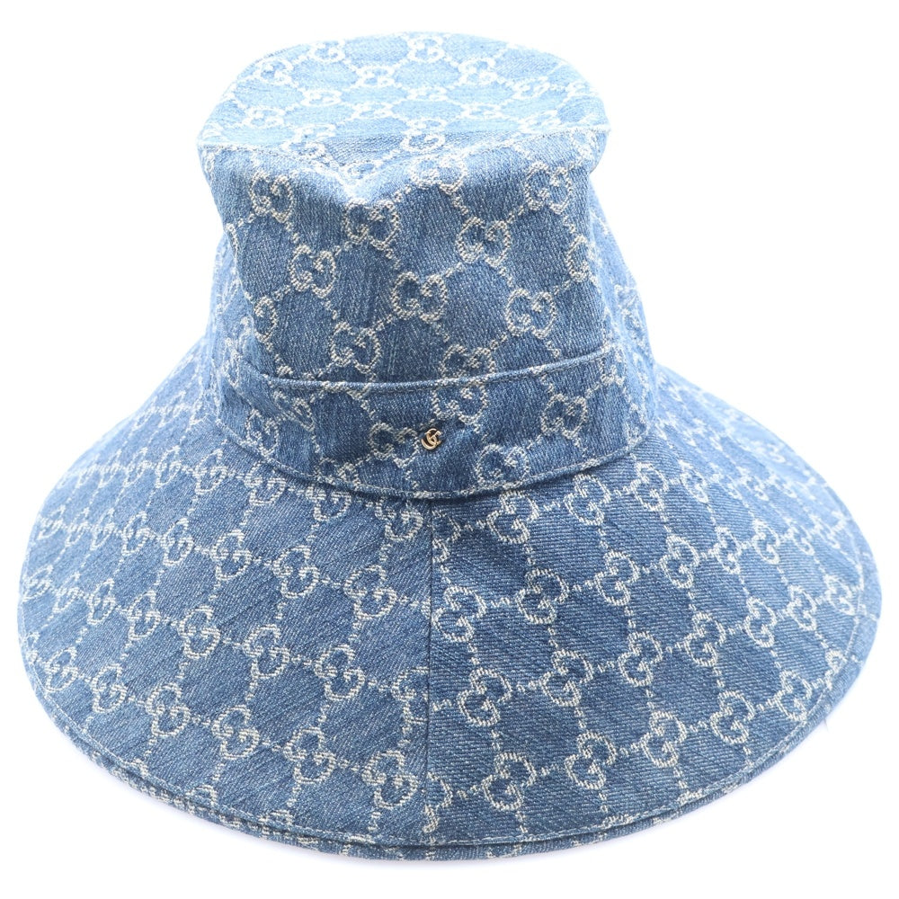 GUCCI(グッチ) GGワイドブリムハット デニム 帽子 インディゴ 631958 3HAAH レディース