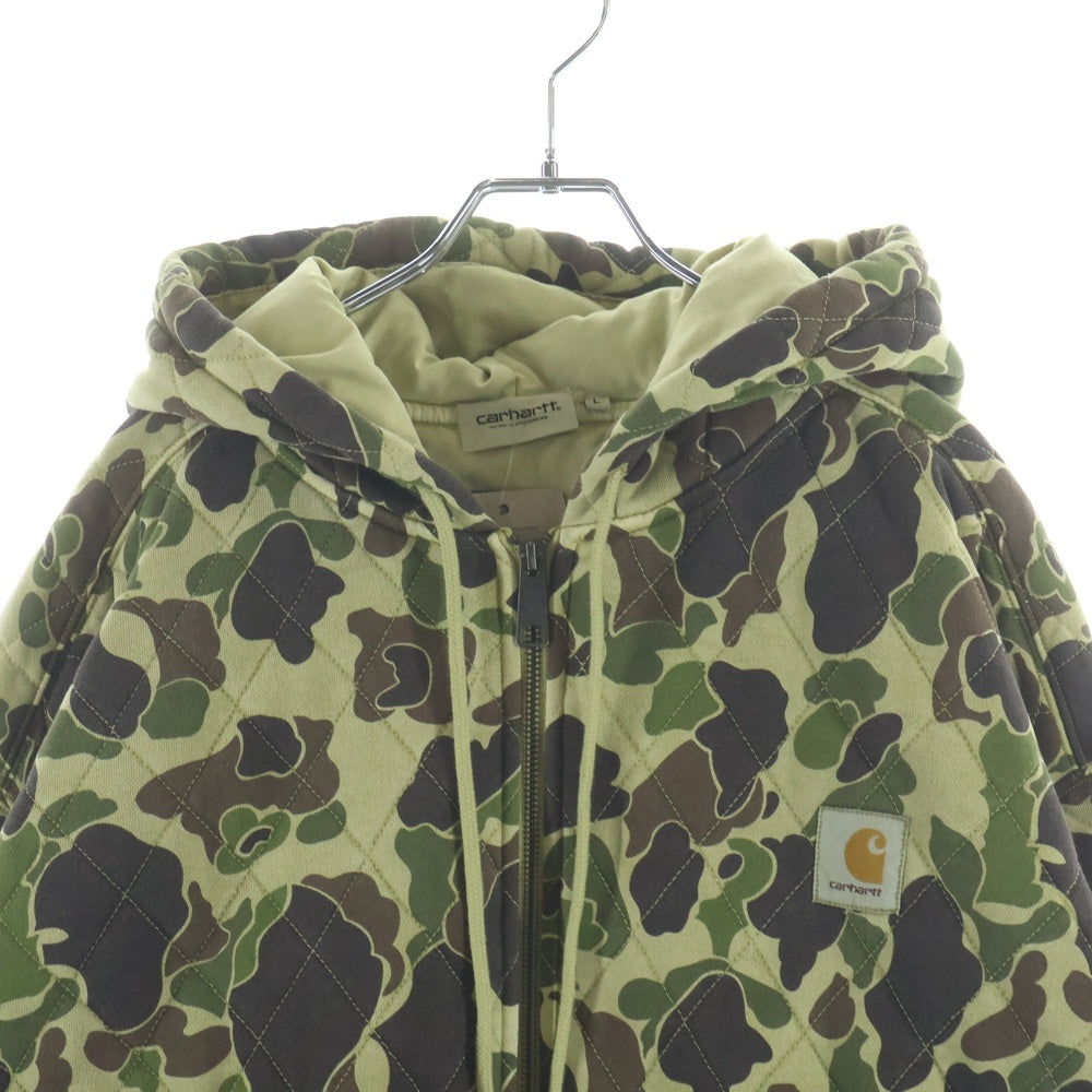 CARHARTT(カーハート) HOODED VISTA QUILTED SWEAT カモ柄 中綿キルティング フーデッドジャケット I035665 カーキ