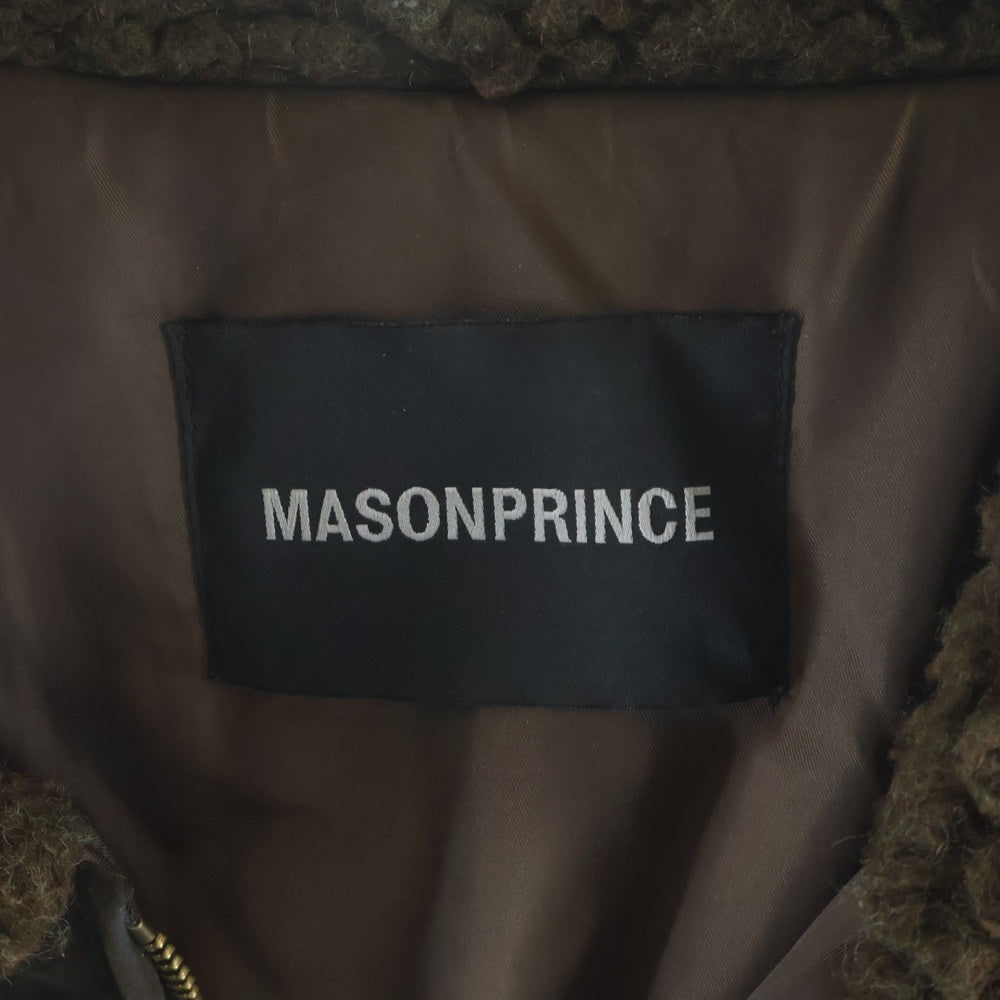 NO BRAND(ノーブランド) MASONPRINCE メイソンプリンス スタンドカラー ボア スエード ミリタリージャケット ブラウン WT4263