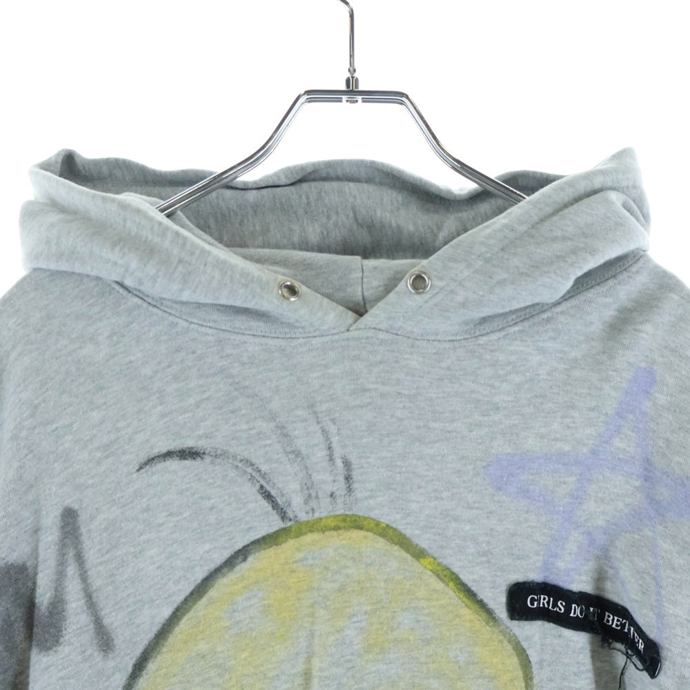 GUERNIKA(ゲルニカ) Tweety Paint Hoodie トウィーティーペイントフーディー パッチカスタムプルオーバーパーカー グレー