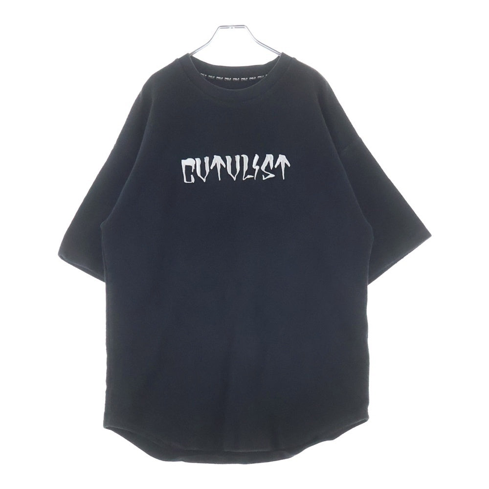 cvtvlist(カタリスト) Inside Out Embroidered S/S Sweatshirts インサイドアウトエンブロイデッドショートスリーブスウェットシャツ ロゴ刺繍半袖スウェット 2401050301 ブラック