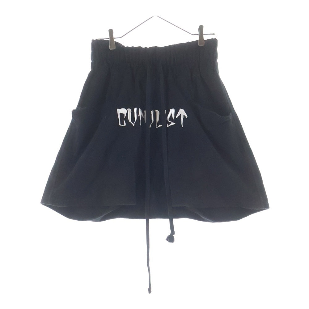cvtvlist(カタリスト) Inside Out Embroidered Half Sweatpants インサイドアウトエンブロイデッドハーフスウェットパンツ ロゴ刺繍ハーフサルエルパンツ 2401050401 ブラック