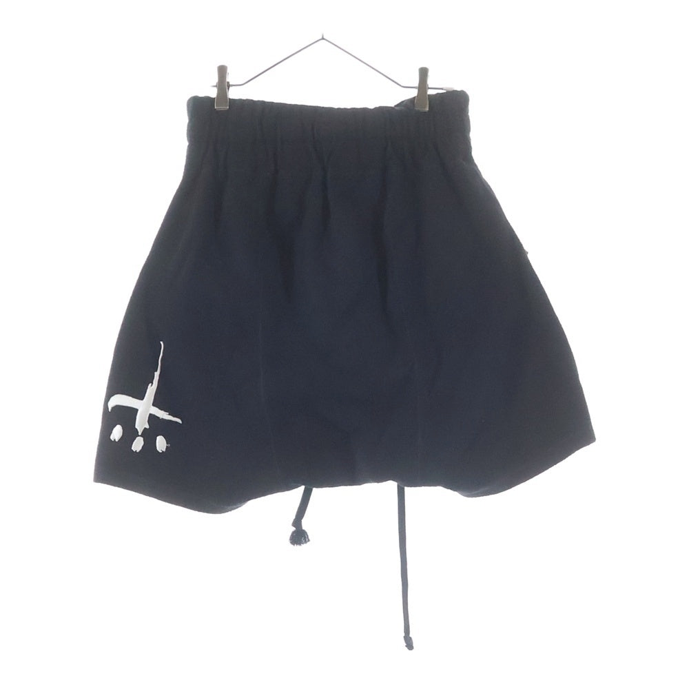 cvtvlist(カタリスト) Inside Out Embroidered Half Sweatpants インサイドアウトエンブロイデッドハーフスウェットパンツ ロゴ刺繍ハーフサルエルパンツ 2401050401 ブラック