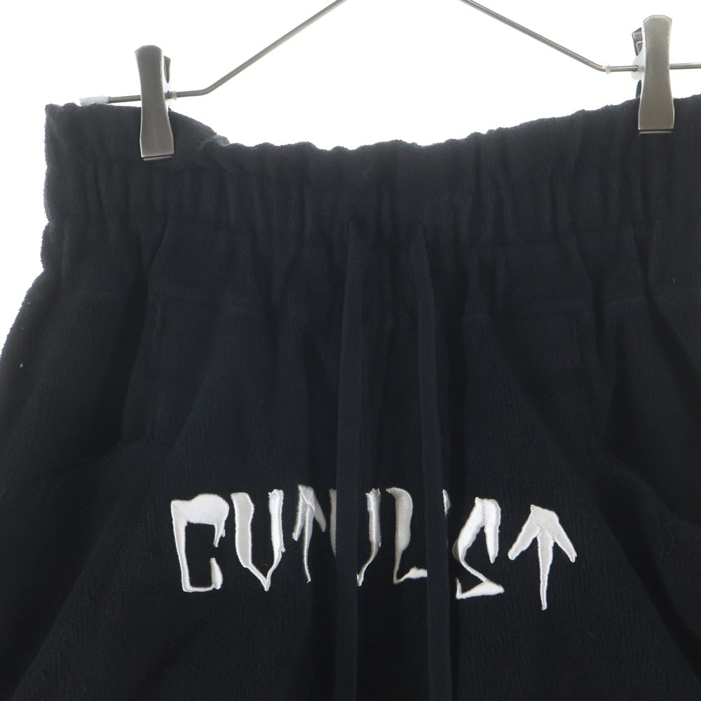cvtvlist(カタリスト) Inside Out Embroidered Half Sweatpants インサイドアウトエンブロイデッドハーフスウェットパンツ ロゴ刺繍ハーフサルエルパンツ 2401050401 ブラック