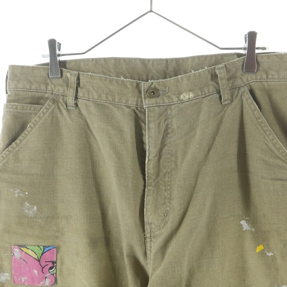 NO BRAND(ノーブランド) SW JP エスダブリュージェイピー ワッペンデザイン ペインターパンツ PT-02-2 ベージュ