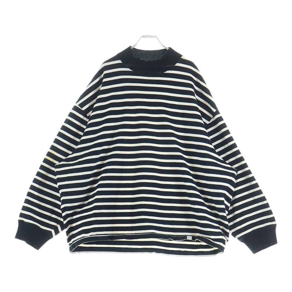 kolor(カラー) BEACON ビーコン ボーダー モックネック 長袖Tシャツ カットソー 20WBM-T07238 ブラック