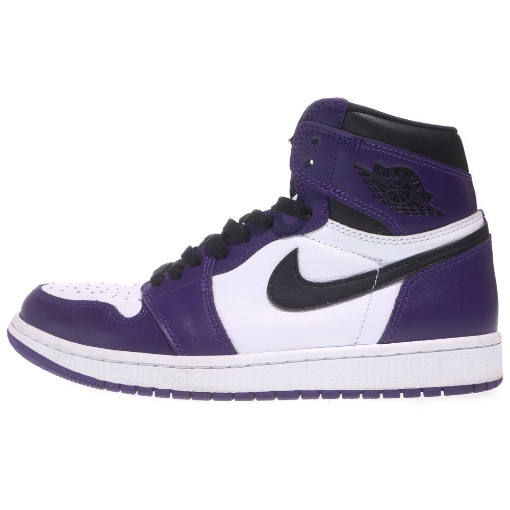 NIKE(ナイキ) AIR JORDAN 1 RETRO HIGH OG COURT PURPLE エアジョーダン1 レトロ ハイ コート パープル ハイカットスニーカー ホワイト/パープル US9.5/27.5cm 555088-500