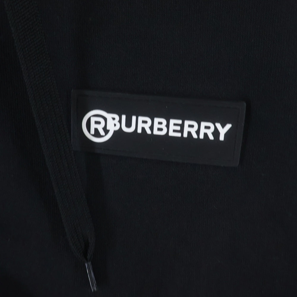 BURBERRY LONDON(バーバリーロンドン) 20AW ロゴプリント ヴィンテージチェック スウェットプルオーバーパーカー 8025684 ブラック