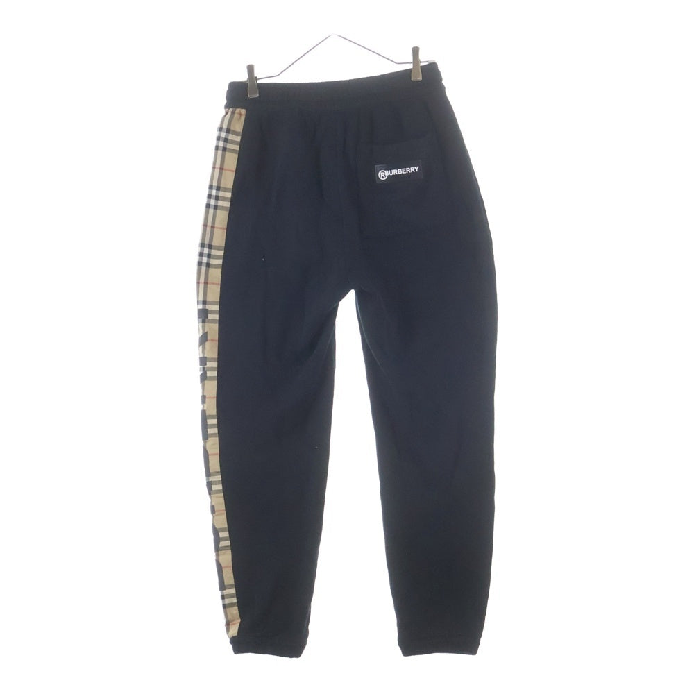 BURBERRY LONDON(バーバリーロンドン) 20AW ヴィンテージチェック ノバチェック ロゴパネル スウェット トラックパンツ 8024541 ブラック