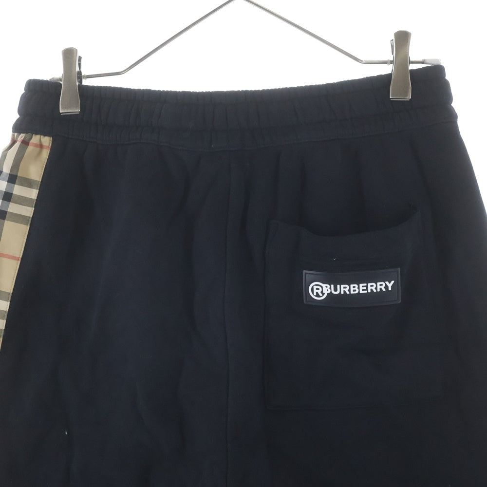 BURBERRY LONDON(バーバリーロンドン) 20AW ヴィンテージチェック ノバチェック ロゴパネル スウェット トラックパンツ 8024541 ブラック
