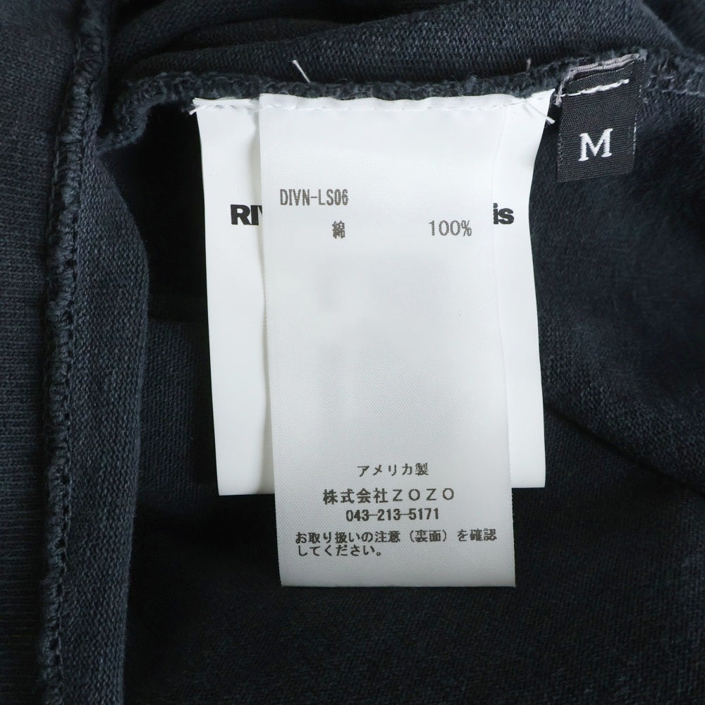 RRR123 RIVINGTON roi Rebis(リヴィントンロイレビス) GARDEN L/S TEE ガーデンロングスリーブティー ロゴプリント長袖Tシャツ カットソー ブラック