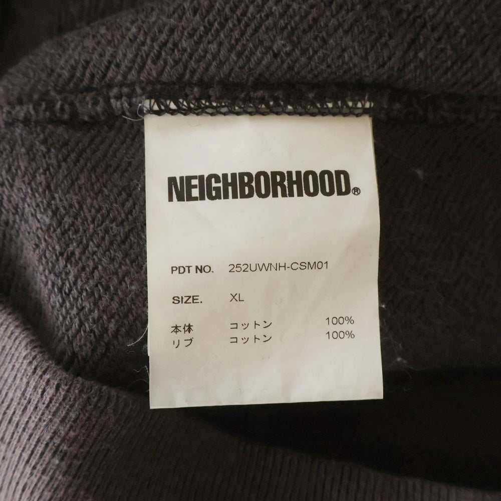NEIGHBORHOOD(ネイバーフッド) CLASSIC SWEAT SHIRT LS クラシックスウェットシャツ ロングスリーブ ロゴプリントクルーネックスウェットトレーナー 252UWNH-CSM01 ブラウン