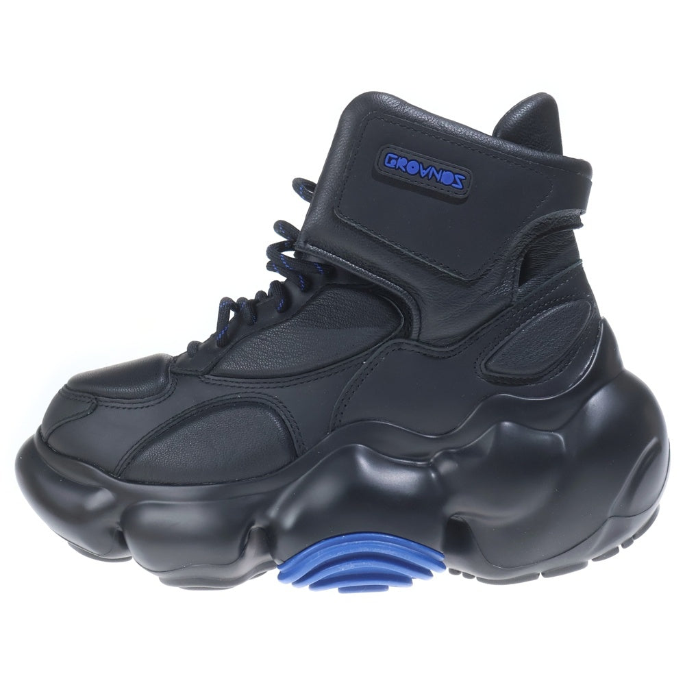grounds(グラウンズ) MOOPIE BASKET BLUE RF ハイカットスニーカー シューズ 787-4992752 ブラック