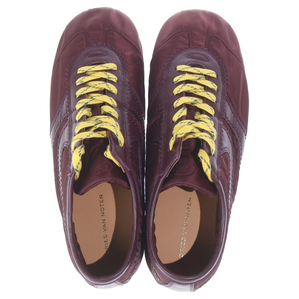 DRIES VAN NOTEN(ドリスヴァンノッテン) Suede & leather sneakers M.L.SHOES QU.601 スウェード レザー ローカットスニーカー シューズ MS252-1510 ボルドー