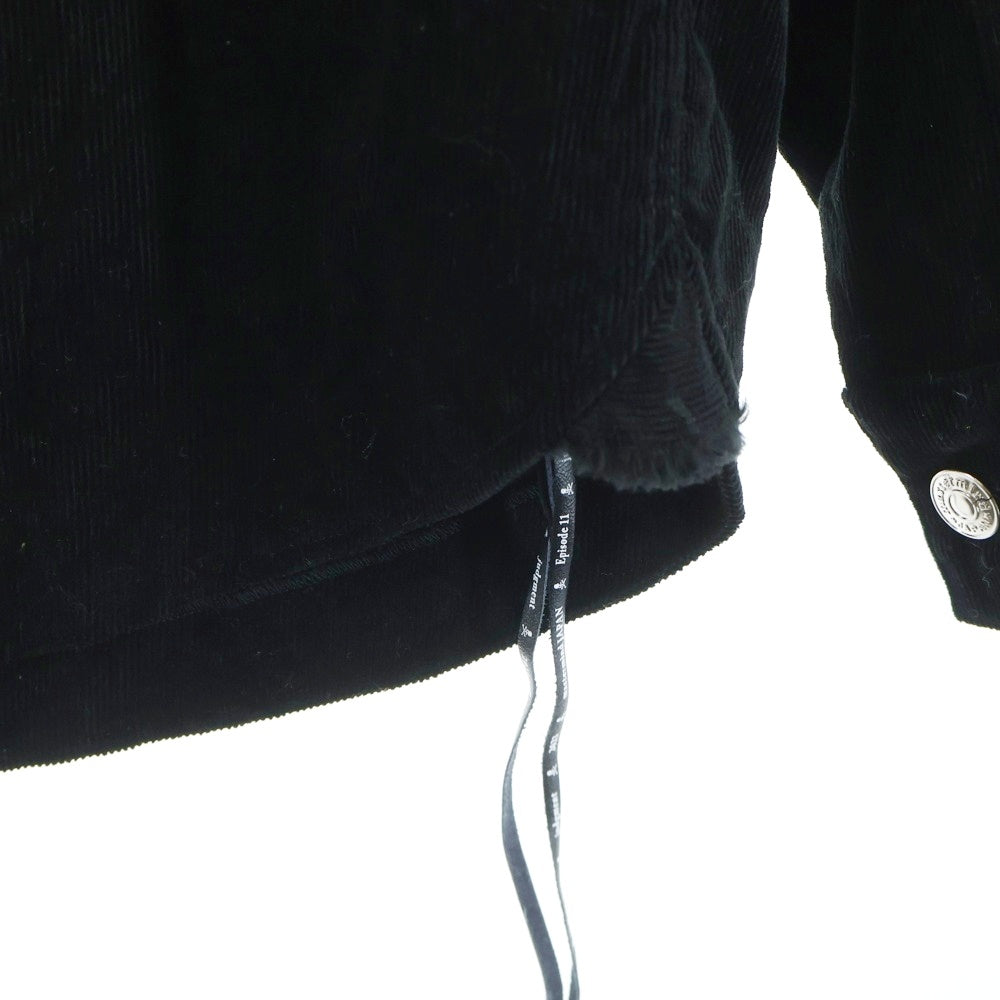 mastermind JAPAN(マスターマインドジャパン) MJ Corduroy Shirt エムジェーコーデュロイシャツ ボタンダウンコーデュロイ長袖シャツ MJ23E11-SH017 ブラック