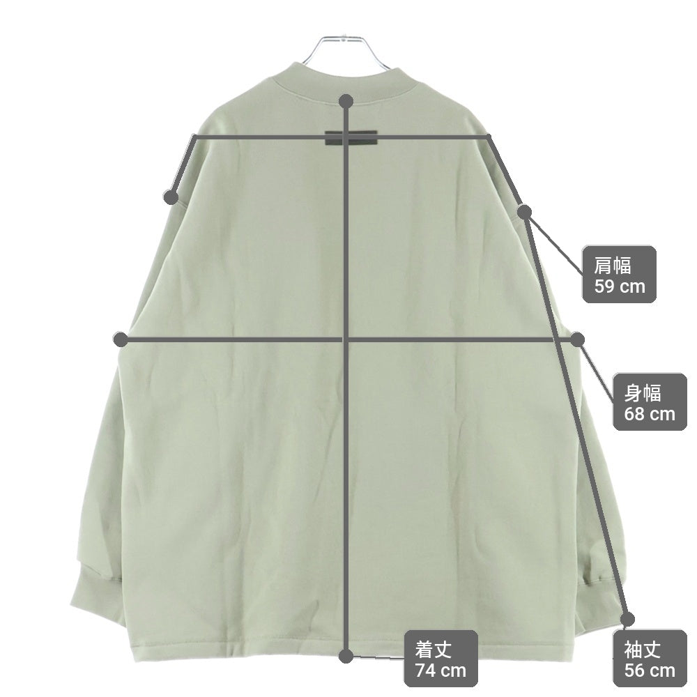 FEAR OF GOD ESSENTIALS(フィアオブゴッド エッセンシャルズ) Felt Logo Mock Neck Sweatshirts フェルトロゴモックネックスウェットシャツ モックネックスウェットトレーナー ライトグリーン