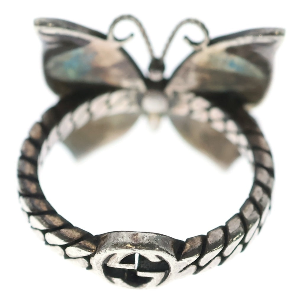 GUCCI(グッチ) Butterfly Ring バタフライ リング シルバー/グリーン レディース