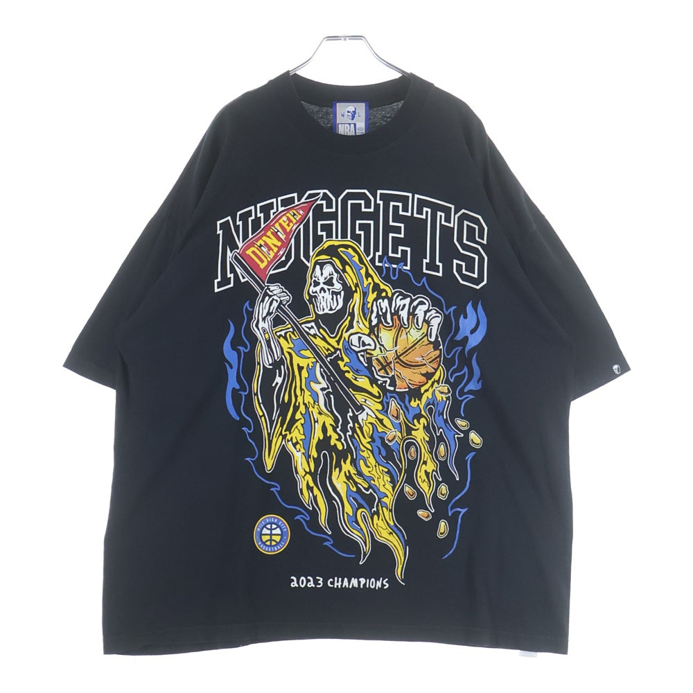 Warren Lotas(ウォーレンロータス) ×NBA Denver Nuggets Reaper T-Shirts ×エヌビーエー デンバーナゲッツリーパーTシャツ クルーネックオーバーサイズグラフィックプリント半袖Tシャツ