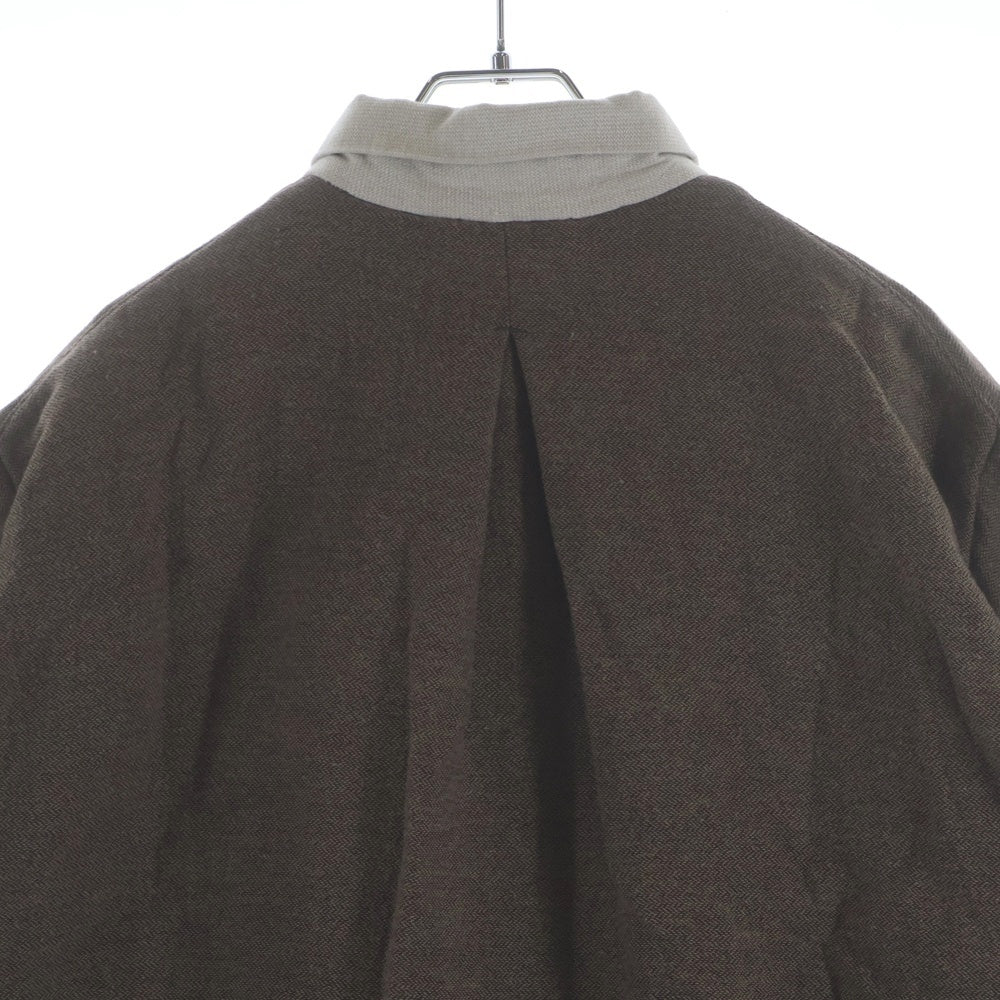 sus-sous(シェス) Long Smock ウール ロング スモック 長袖シャツ ブラウン 06-SS01708