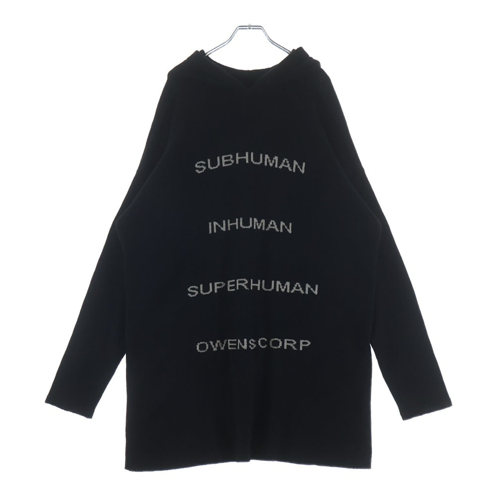 Rick Owens(リックオウエンス) 22AW STROBE Tommy Hoodie ストロボ期 トミーフーディー オーバーサイズニットパーカー RR02B2673-WSBRS ブラック