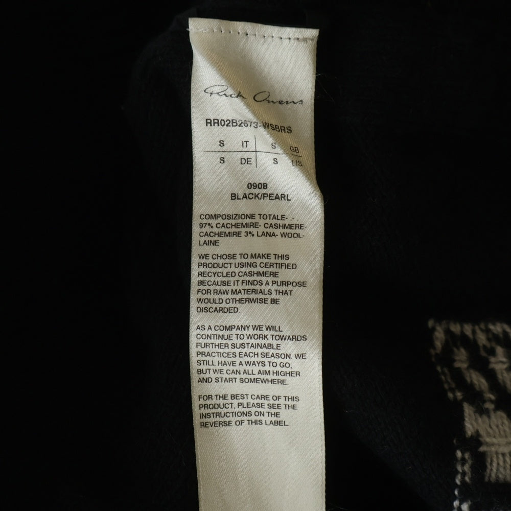 Rick Owens(リックオウエンス) 22AW STROBE Tommy Hoodie ストロボ期 トミーフーディー オーバーサイズニットパーカー RR02B2673-WSBRS ブラック