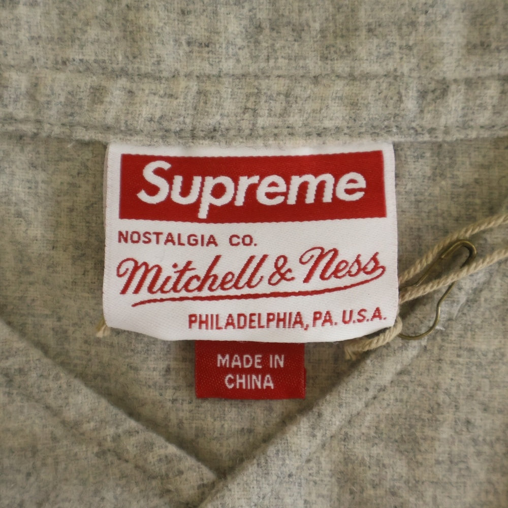 SUPREME(シュプリーム) 23AW Mitchell & Ness Wool Baseball Jersey ミッチェルアンドネス ウール ベースボール ジャージ グレー/グリーン