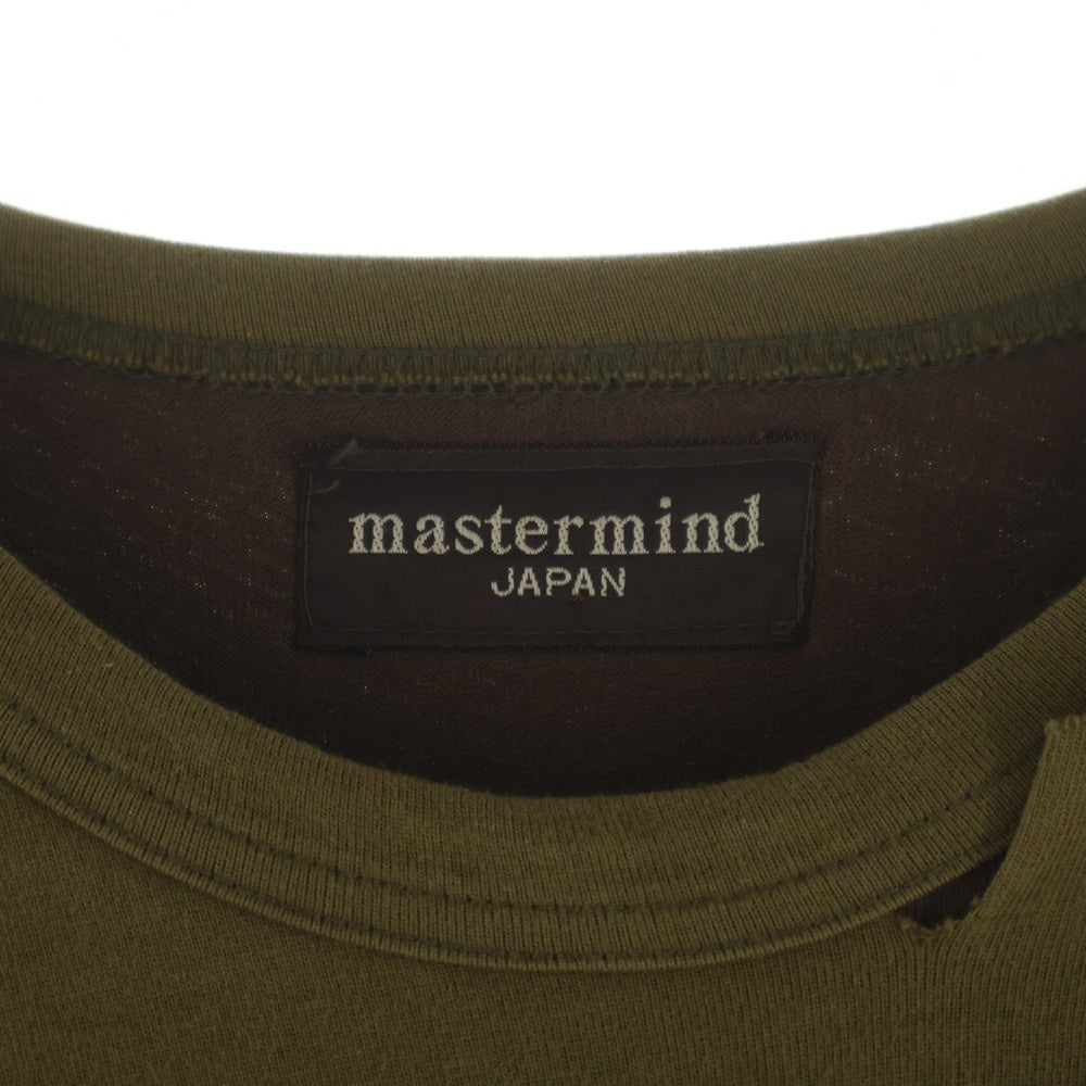 mastermind JAPAN(マスターマインドジャパン) Layard L/S Tee レイヤードロングスリーブTシャツ クルーネックダメージ加工長袖Tシャツ MA-TS6-01 ブラウン