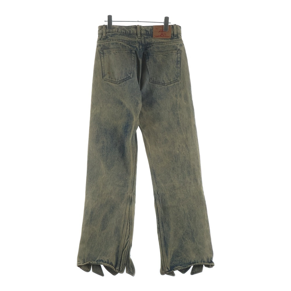 Y/PROJECT(ワイプロジェクト) Tudor Straight Jeans チューダーストレートジーンズ デザインヘムジップフライデニムパンツ インディゴ